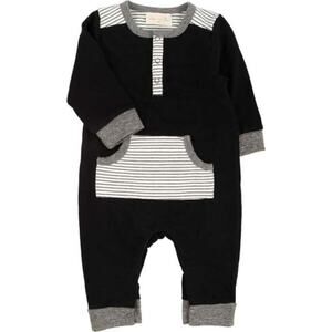 Miki Miette Bailey Long Sleeve Striped Pocket Romper Miki Miette sz 3m